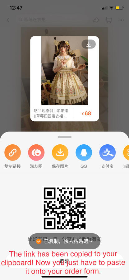 Taobao Step 3: Paste the link and that's it!